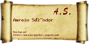 Amrein Sándor névjegykártya