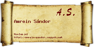 Amrein Sándor névjegykártya