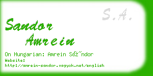 sandor amrein business card